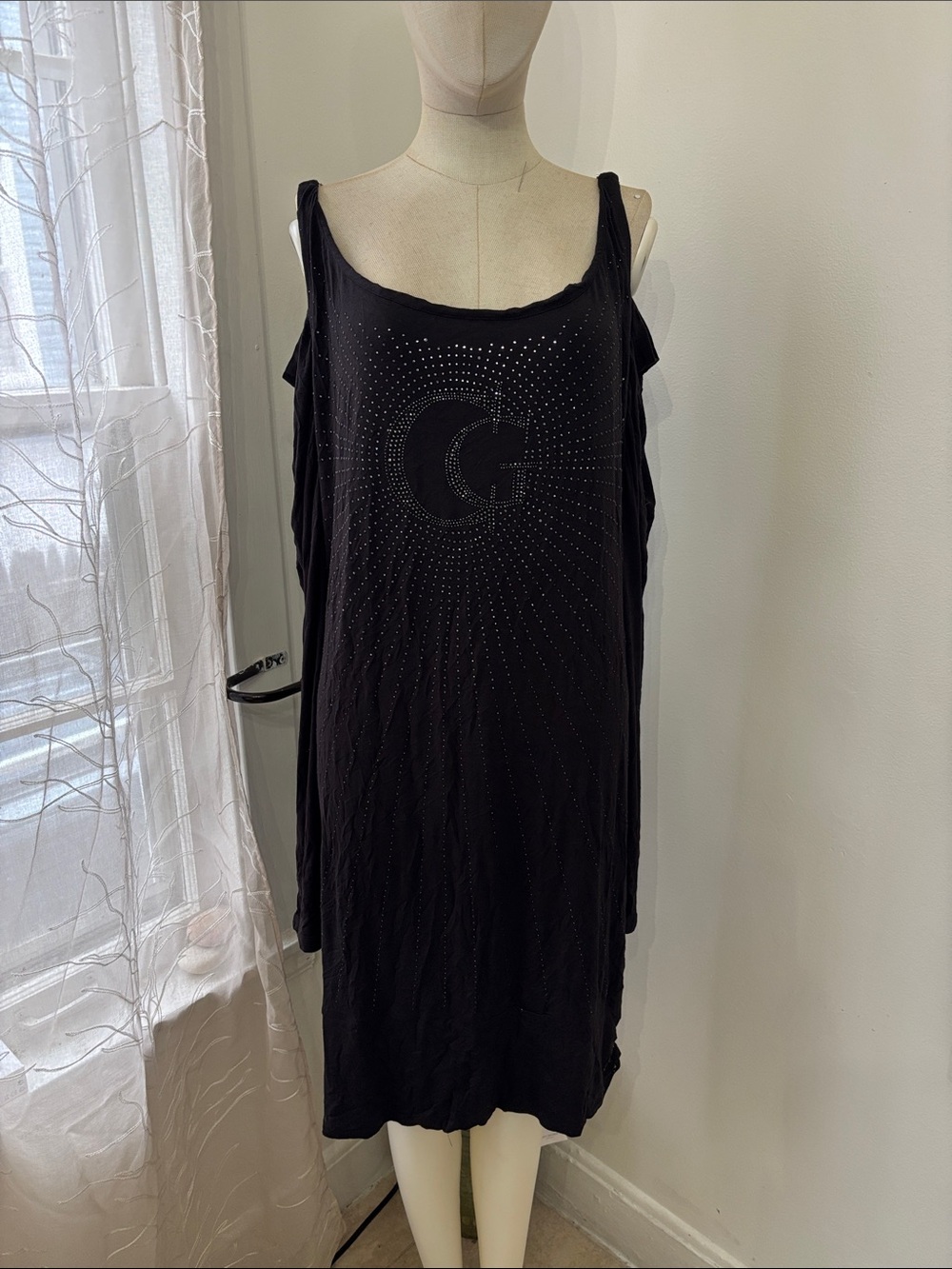 COOGI black dress with silver beads